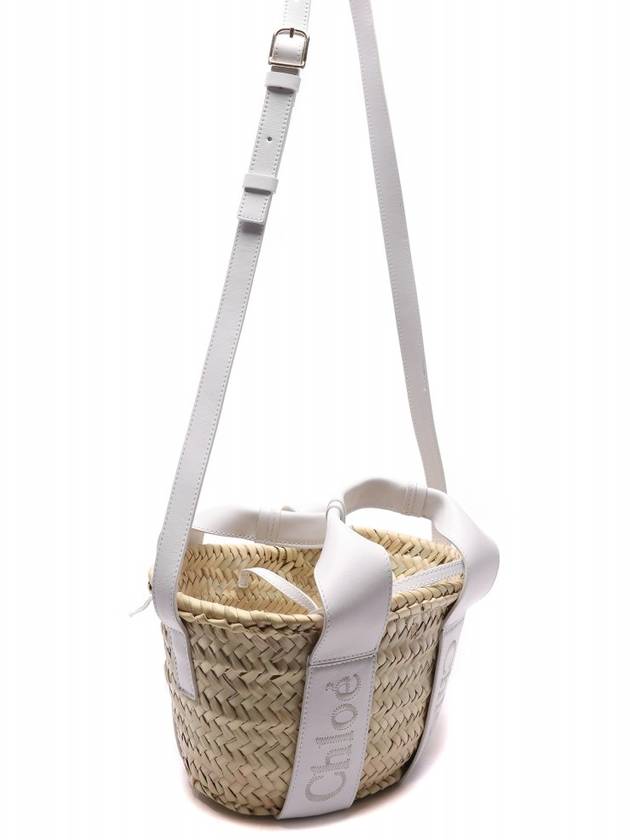 Sense Small Raffia Tote Bag Beige White - CHLOE - BALAAN 4