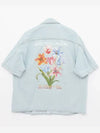 Men's Flower Cotton Short Sleeve Shirt Blue - WOOYOUNGMI - BALAAN 2