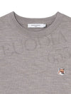 Fox Head Patch Regular Round Neck Pullover Knit Top Beige Melange - MAISON KITSUNE - BALAAN 4