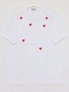 P1T3383 WHITE Manny Red Heart Short Sleeve T Shirt - COMME DES GARCONS - BALAAN 3