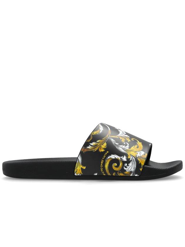 Versace Jeans Couture Rubber Slides With Print, Men's, Black - VERSACE - BALAAN 1