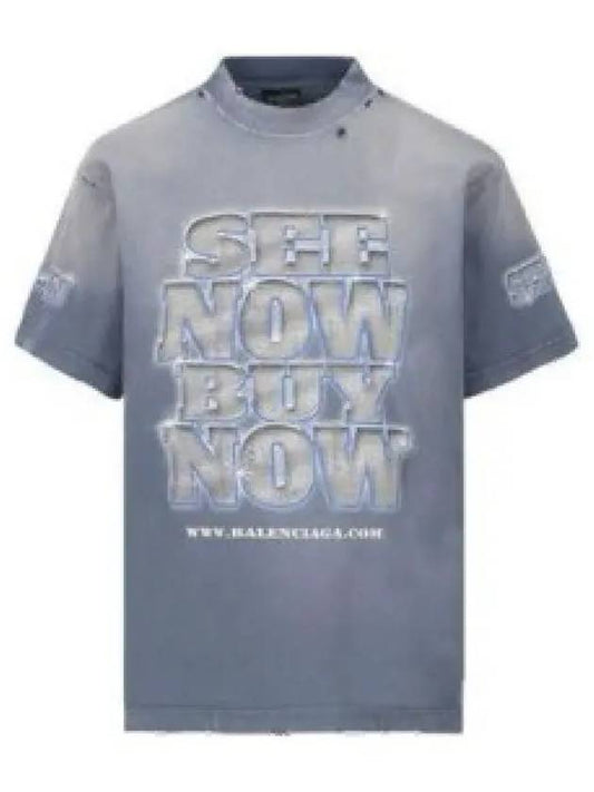 See Now Buy Now Short Sleeve T-Shirt Blue - BALENCIAGA - BALAAN 2