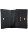 Monogram Caviar Leather Flap Card Wallet Black - SAINT LAURENT - BALAAN 7