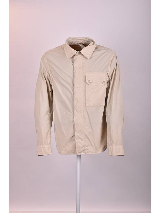 Classic Collar Garment Dyed Cotton Long Sleeve Shirt Beige - TEN C - BALAAN 5