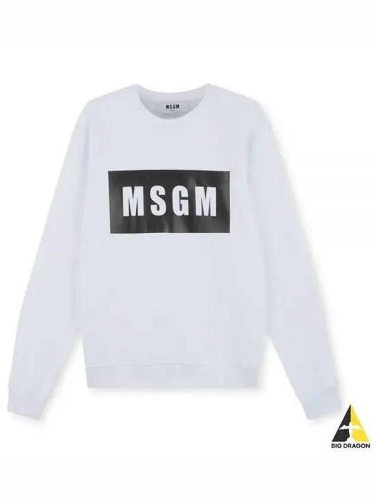 Men's Box Logo Print Sweatshirt White - MSGM - BALAAN 2