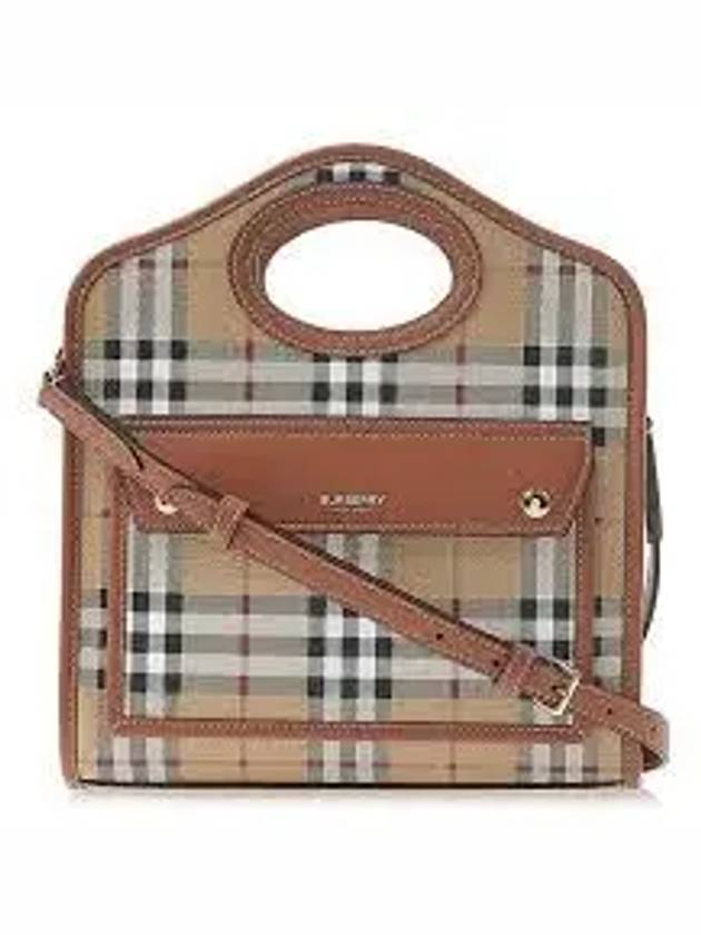 Check Mini Pocket Tote Bag Beige - BURBERRY - BALAAN 2