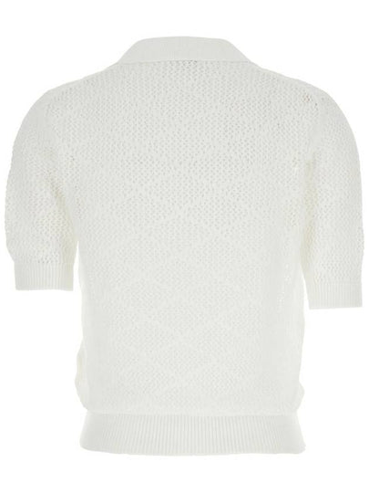 White Knitted Polo With Neckline Cotton Woman - ELEVENTY MILANO - BALAAN 2