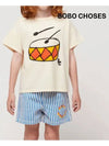 Kids Play Drum Short Sleeve T Shirt Off White 124AC001 110 - BOBO CHOSES - BALAAN 4