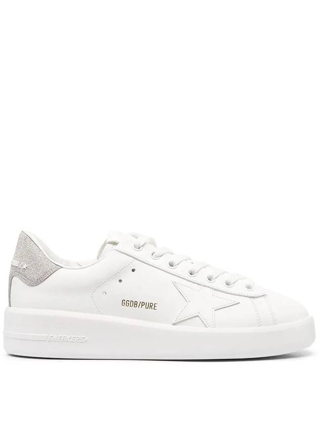 Purestar White Silver Glitter Heel Tab Sneakers - GOLDEN GOOSE - BALAAN 2