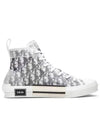 B23 Oblique Canvas High Top Sneakers White Black - DIOR - BALAAN 2