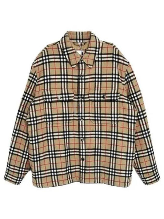 Vintage Check Wool Cotton Over Long Sleeve Shirt Archive Beige - BURBERRY - BALAAN 2