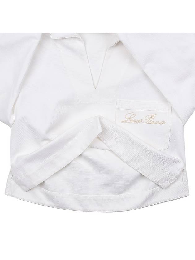 Women's Filomena Cotton Linen Long Sleeve Shirt White - LORO PIANA - BALAAN.