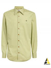 Men's Embroidered ORB Long Sleeve Shirt  Light Green - VIVIENNE WESTWOOD - BALAAN 2