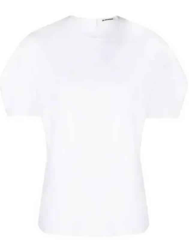 Poplin Cotton Short Sleeve T-Shirt White - JIL SANDER - BALAAN 2