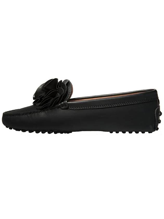 Women's Gommino Flower Driving Shoes Black - TOD'S - BALAAN 4