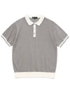 Punching collar men’s short sleeve knit GREY - 20THHOLE - BALAAN 1