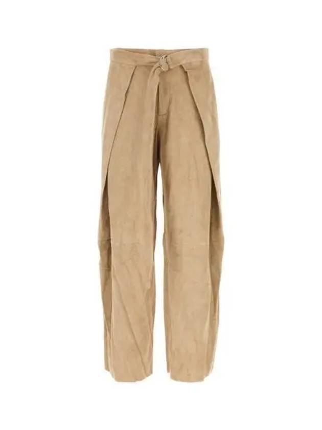 Suede Belt Strap Slacks Beige - AMI - BALAAN 2