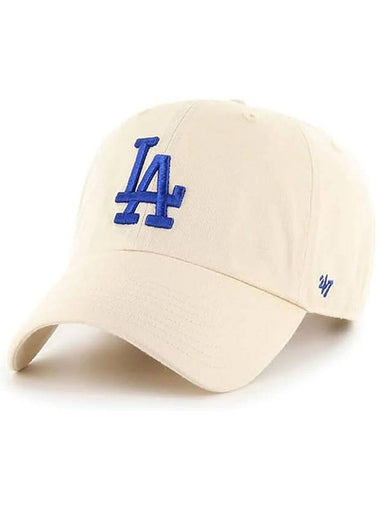 Premium Line LA Big Logo Baseball Cap MLB Hat Ball Ivory Blue - 47BRAND - BALAAN 1