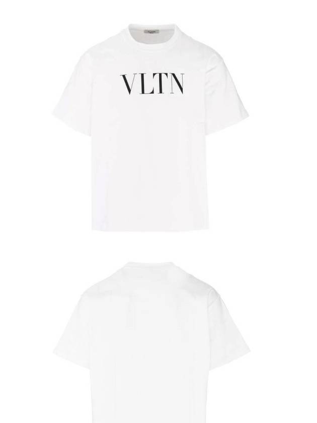 Men's VLTN Logo Overfit Short Sleeve T-Shirt White - VALENTINO - BALAAN 5