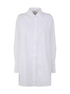 Embroidery Logo Mini Shirt Cotton Short Dress White - PATOU - BALAAN 2