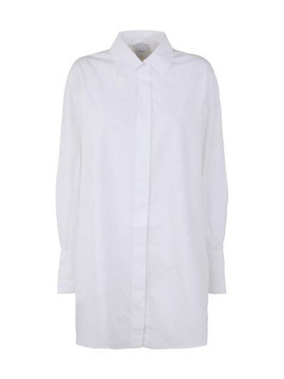 Embroidery Logo Mini Shirt Cotton Short Dress White - PATOU - BALAAN 2