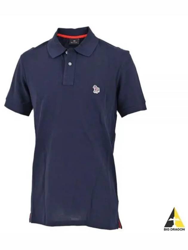 Regular Fit Zebra Logo Short Sleeve Polo Shirt Navy - PAUL SMITH - BALAAN 2