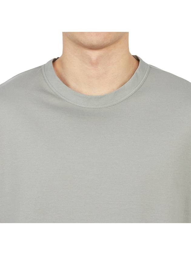 Men's Bag Logo Label Cotton Short Sleeve T-Shirt Gray - TEN C - BALAAN 7