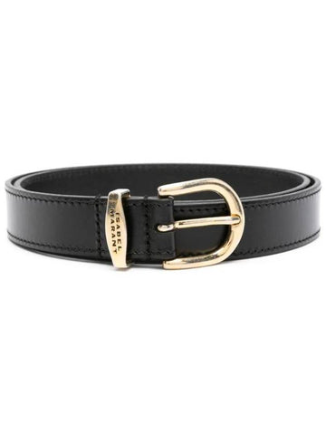 Engraved Logo Belt Black - ISABEL MARANT - BALAAN 1