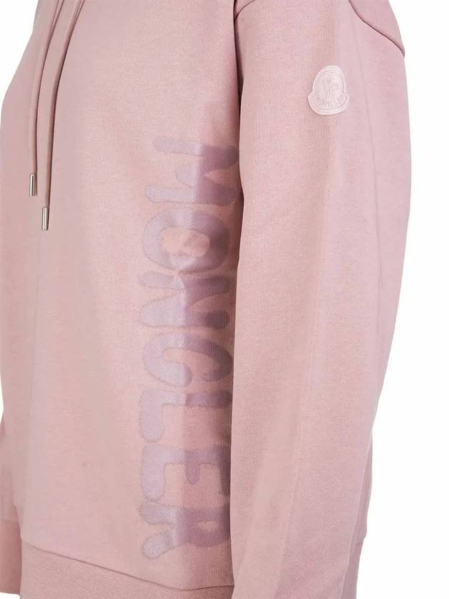 Women s logo printing cotton hooded sweatshirt pink 8G00014 809KF 51A - MONCLER - BALAAN 2