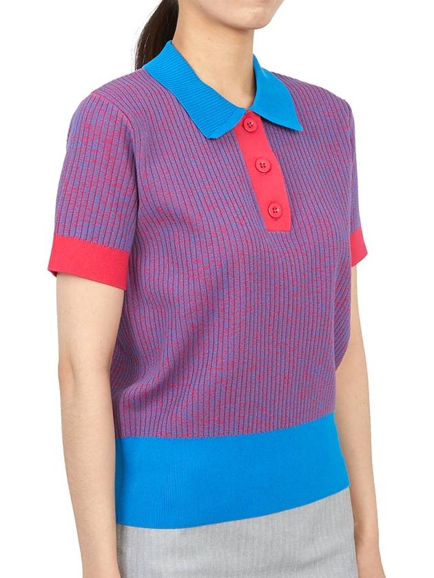 Women's Vega Knit Short Sleeve Polo Shirt Brilliant Blue - J.LINDEBERG - BALAAN 4