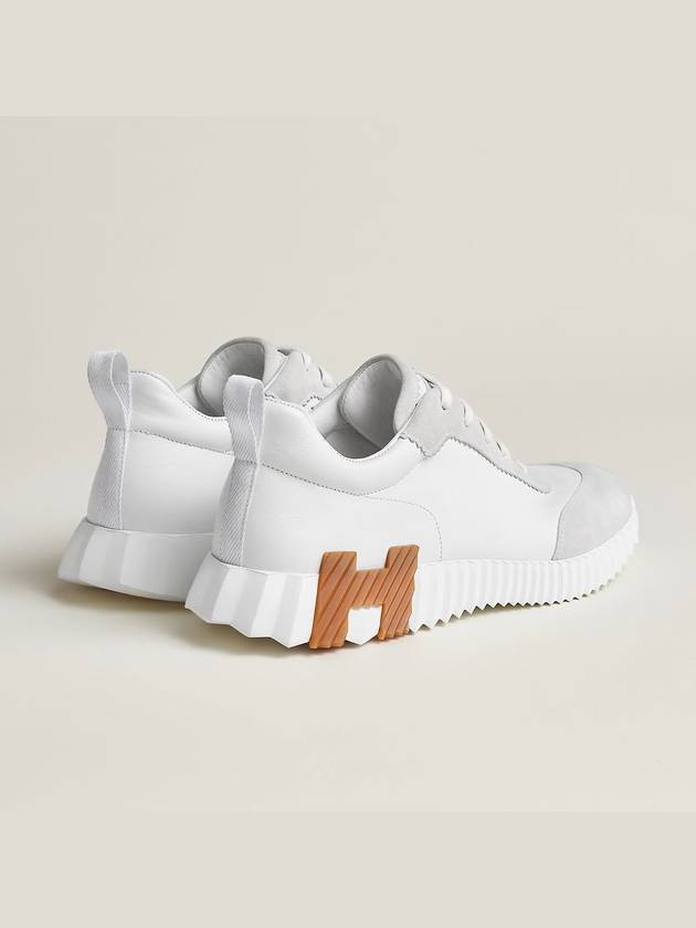 Bouncing Sneakers Calfskin Suede Goatskin Blanc - HERMES - BALAAN 5