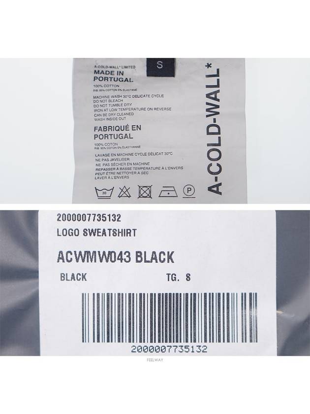 ACWMW043 BLACK Embroidery logo black sweatshirt - A-COLD-WALL - BALAAN 7