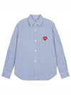 Men's Heart Wappen Striped Long Sleeve Shirt Blue - COMME DES GARCONS - BALAAN 2