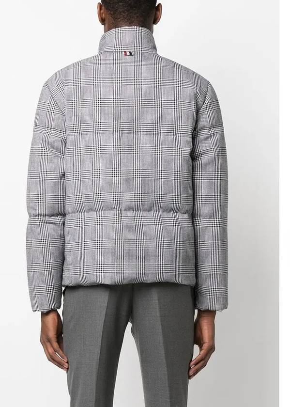 4 Bar Check Reversible Padded Jacket Black White - THOM BROWNE - BALAAN 5