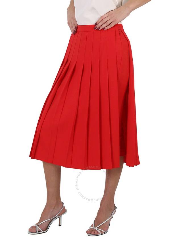 Women's Caddy Pleated Skirt Red - BURBERRY - BALAAN 4