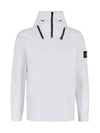 Wappen Patch Brushed Cotton Fleece Hoodie White - STONE ISLAND - BALAAN 3