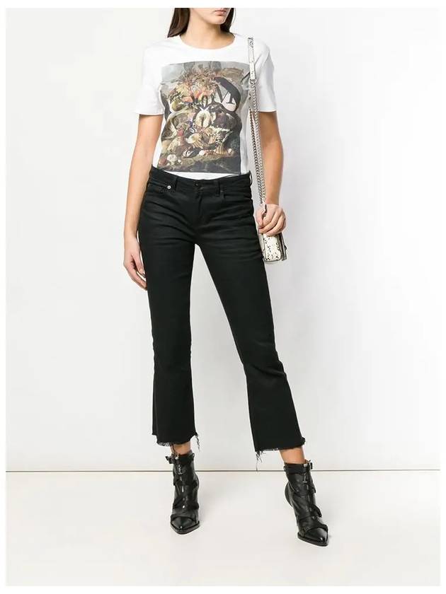 Women's Print Short Sleeve T-Shirt White - ALEXANDER MCQUEEN - BALAAN.