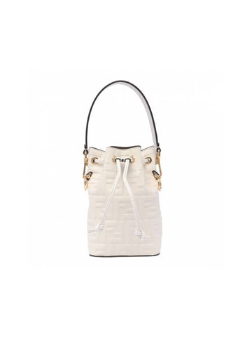 Mon Tresor Small Leather Bucket Bag White - FENDI - BALAAN 1