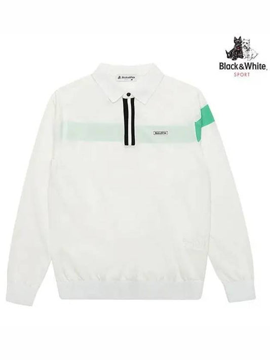 York Color Scheme Yeri Long Sleeve T-Shirt 2203GZKRWHITE - BLACK&WHITE - BALAAN 1