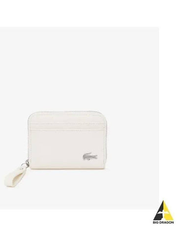 Women s Daily Lifestyle Zipper Half Wallet Ivory - LACOSTE - BALAAN 1