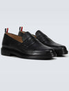 Pebble Grain Rubber Sole Penny Loafer Black - THOM BROWNE - BALAAN 4