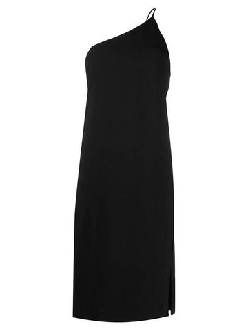 Women's One Shoulder Midi Dress Black - ACNE STUDIOS - BALAAN 1