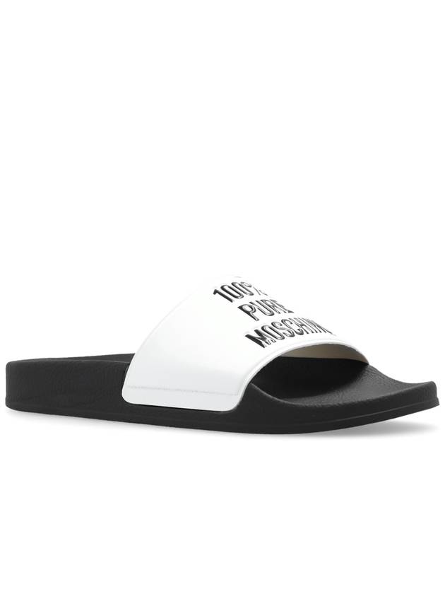 Moschino Slides With Logo, Women's, White - MOSCHINO - BALAAN 4