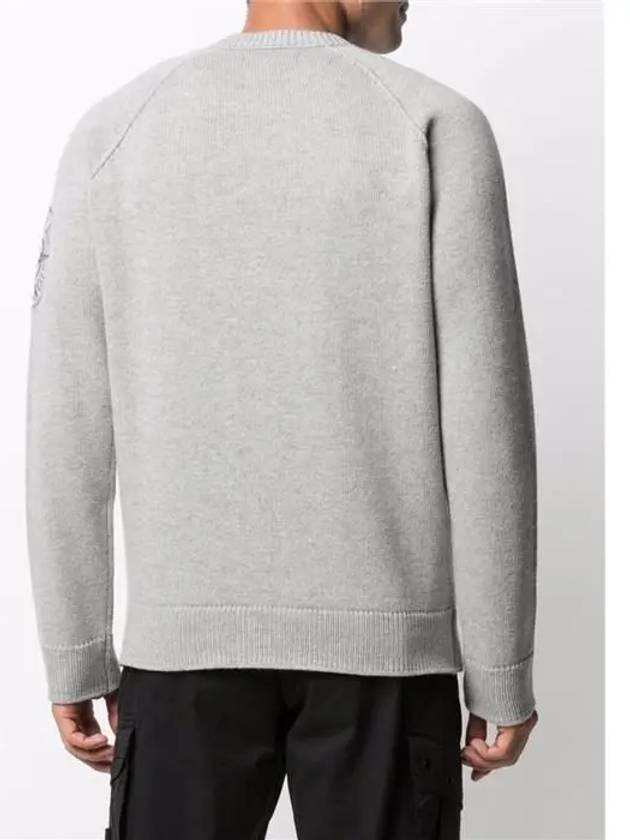 Geelong Wool Embroidery Crewneck Knit Top Light Grey - STONE ISLAND - BALAAN 5