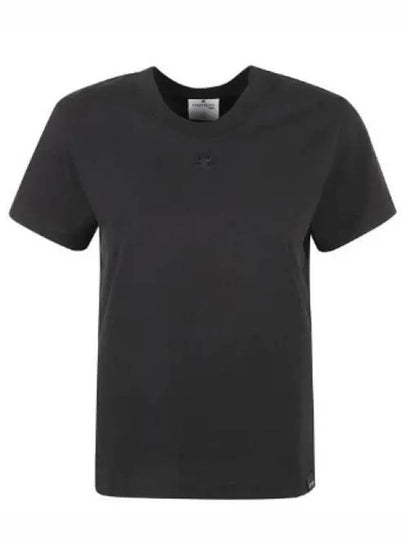 Logo Crew Neck Short Sleeve T-Shirt Black - COURREGES - BALAAN 2