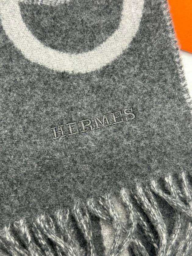 Cashmere Muffler Moss Gray H394809T - HERMES - BALAAN 6