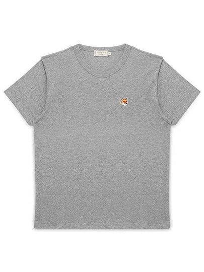 Fox Head Patch Short Sleeve T-Shirt Grey - MAISON KITSUNE - BALAAN 2