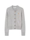 Baby Fox Patch Wool Cardigan Grey - MAISON KITSUNE - BALAAN 3