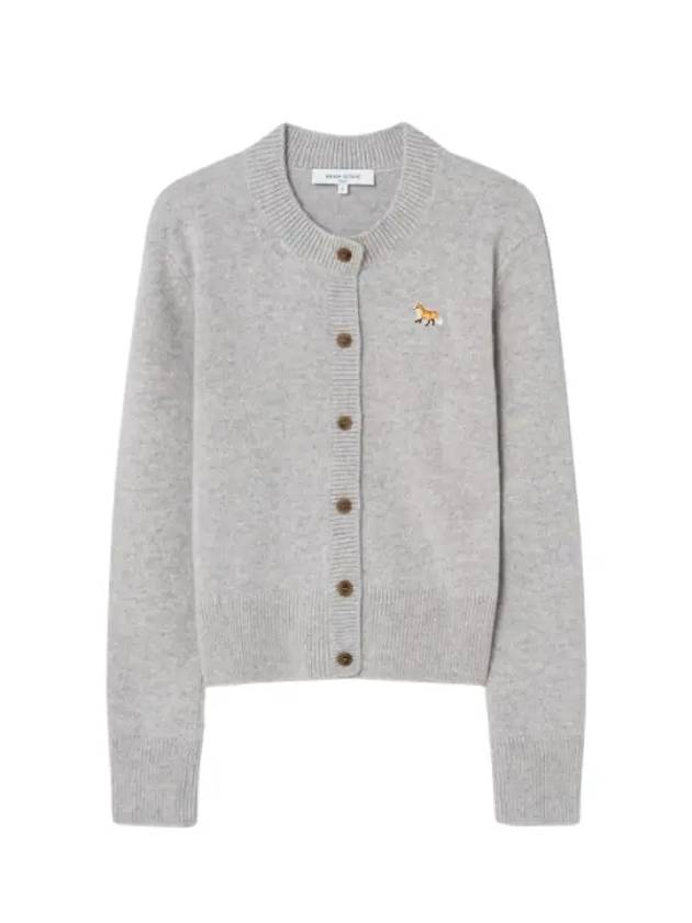 Baby Fox Patch Wool Cardigan Grey - MAISON KITSUNE - BALAAN 3