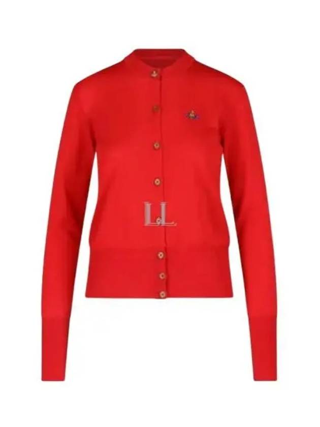 Bea Embroidered Logo Cardigan Red - VIVIENNE WESTWOOD - BALAAN 2